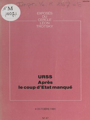 cover image of URSS, après le coup d'État manqué